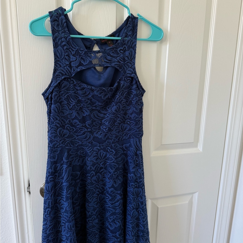 Material Girl Navy Floral Lace Kids Dress